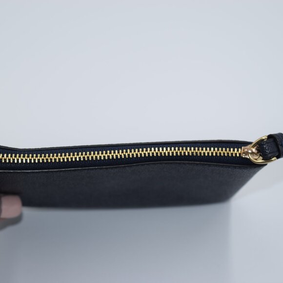 COACH CORNER ZIP WRISTLET IN CROSSGRAIN LEATHER, NAVY BLUE - NWT - Picture 6 of 7